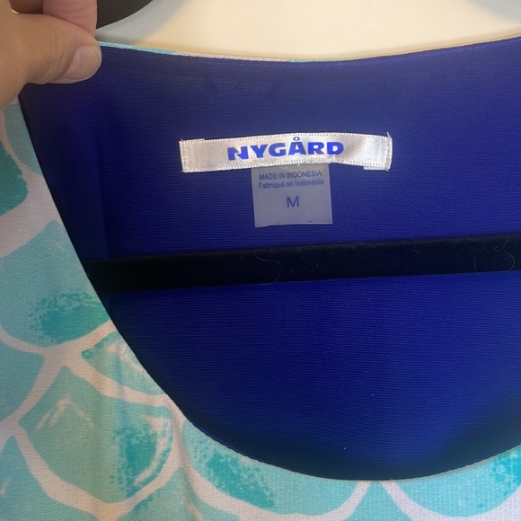 Nygard Woman’s Blouse, Size: M, Color: aqua-blue, Royal-blue, white - Picture 9 of 17